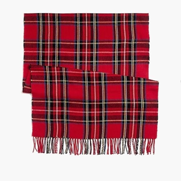 J. Crew Factory Accessories - J Crew Factory Classic Rubenson Plaid Red Scarf